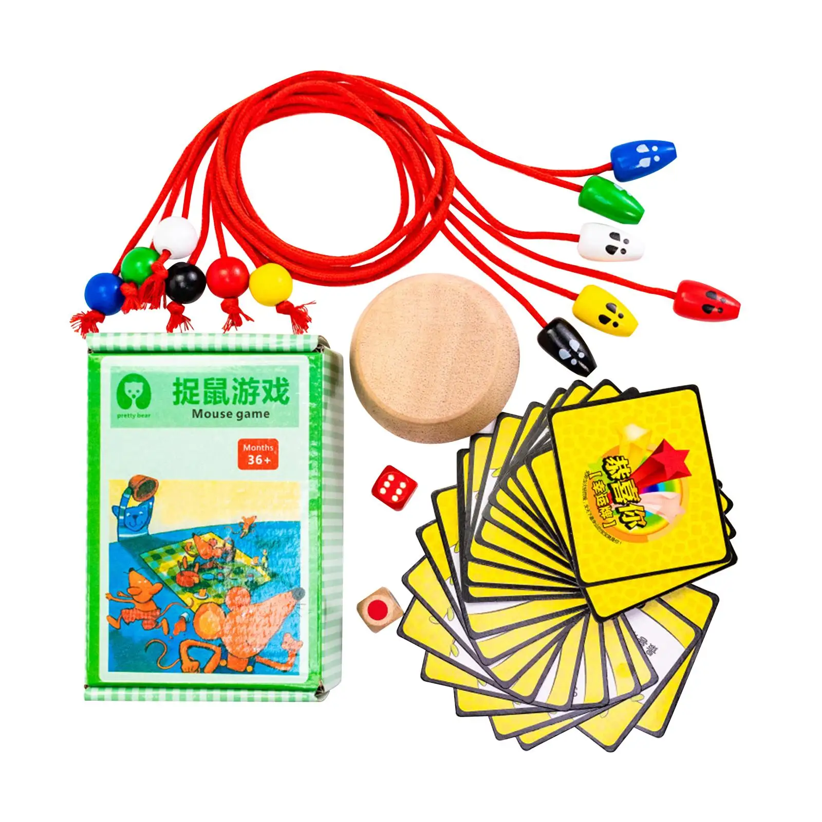 

Creative Wooden Mouse Catching Game Interactive Toy Educational Sensory Learning Toy Develop Fine Motor Skills for Boy Children