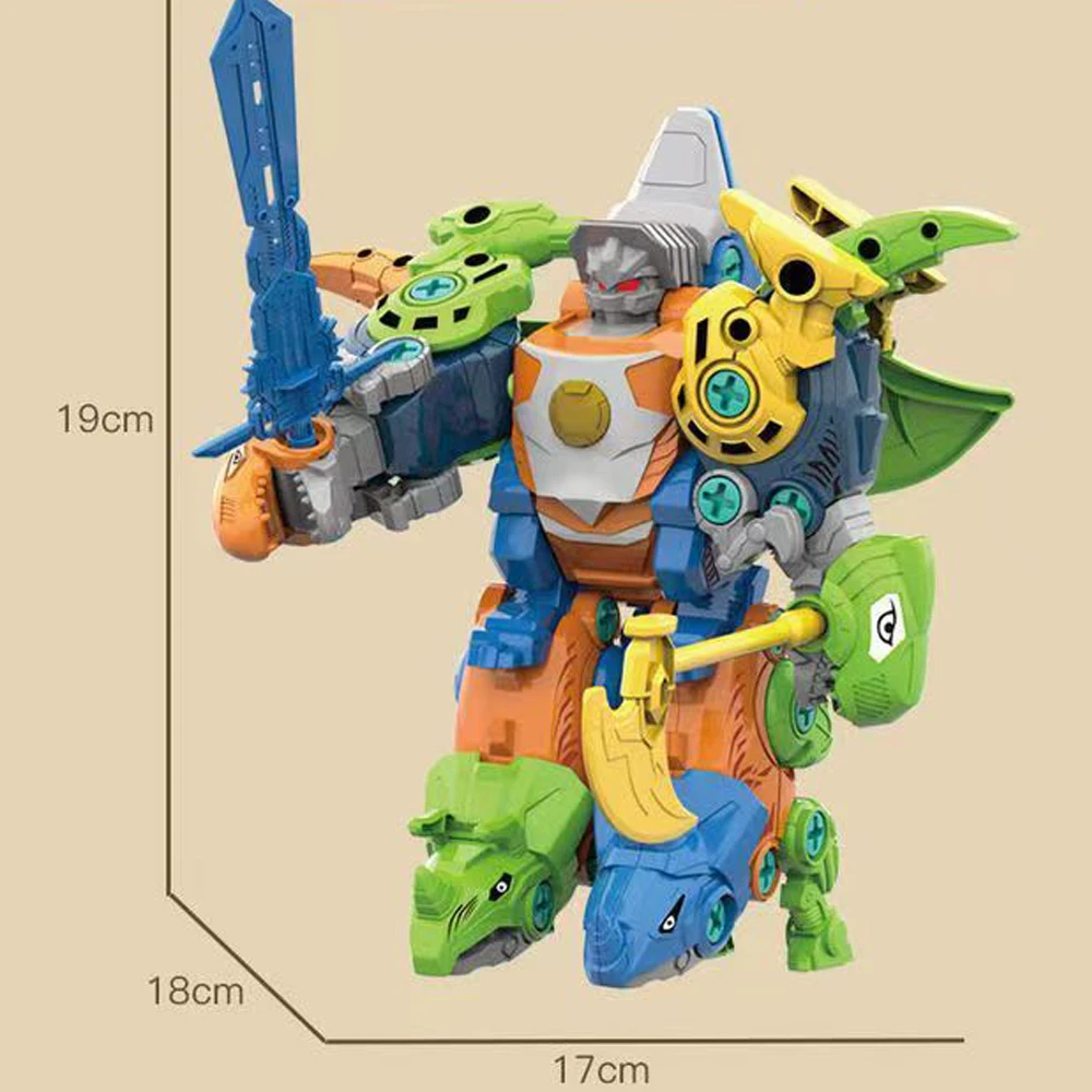 Take Apart Dinosaur Toy Assembly Transformation Dino Robot Constructor Screw DIY Set Blocks Toys 5 in 1
