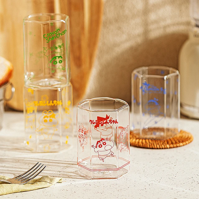 Cute cartoon character glass in ins style hexagonal water cup for home  parties, drinking water gift cups - AliExpress