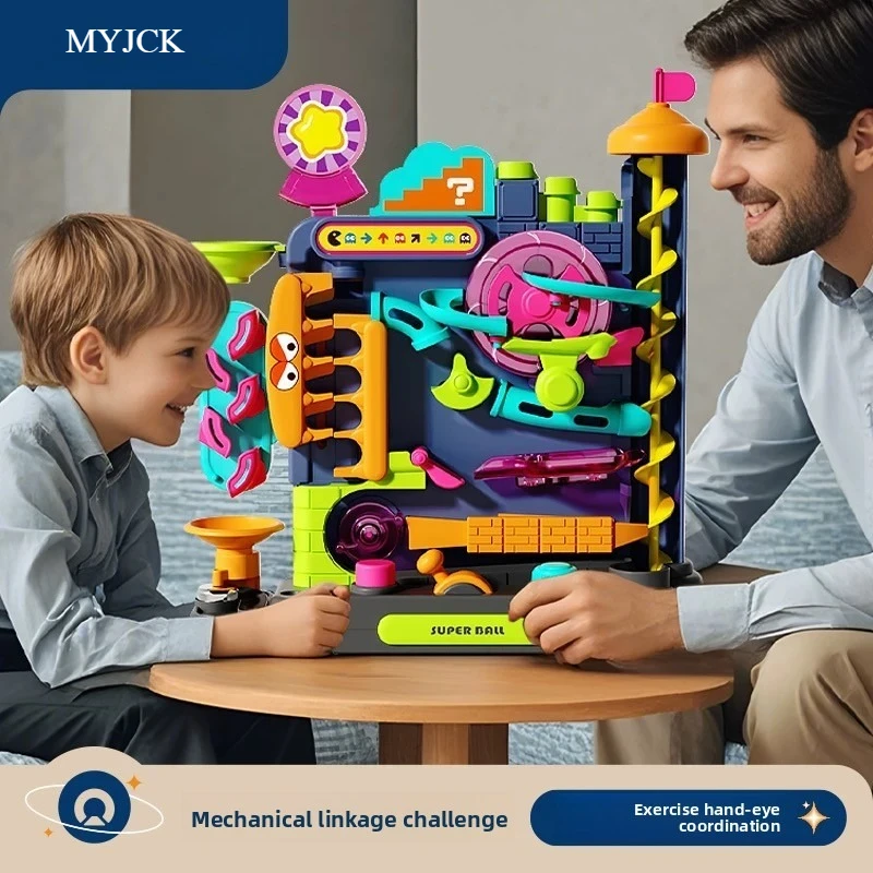 Educational Montessori Toys Multilayer Track Adventure Game Rail Rolling Ball