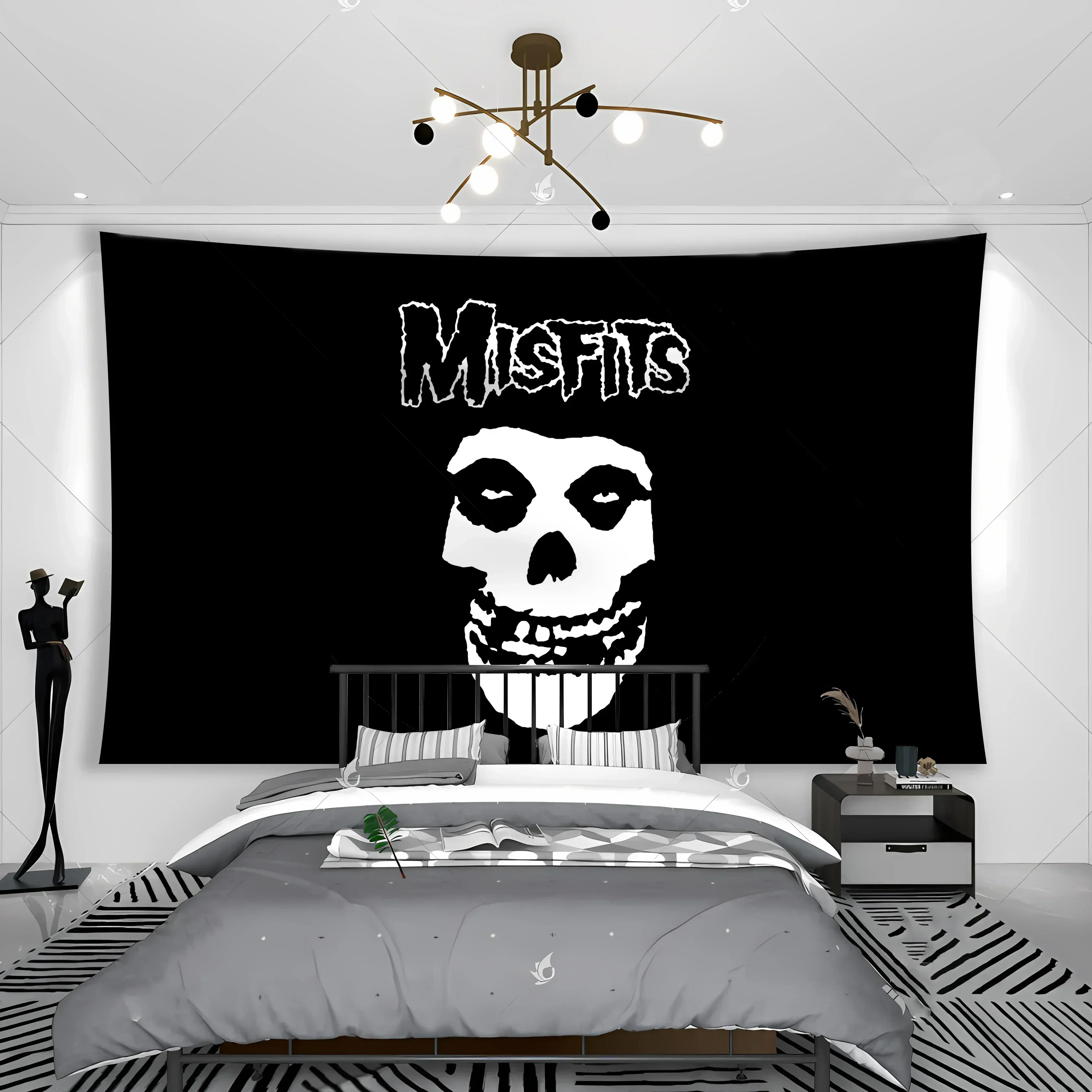 

Misfits Rock Band Poster Banner Flag, Hanging Game Pool Hall Decorated With Mural Tapestry Posters Decoration Banner Tapestry