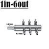 1Pcs 2~24Way Stainless Steel Air Splitter Valve Aquarium Oxygen Pump Regulating Valve Splitters Fish Tank Air Pump Distributor 4