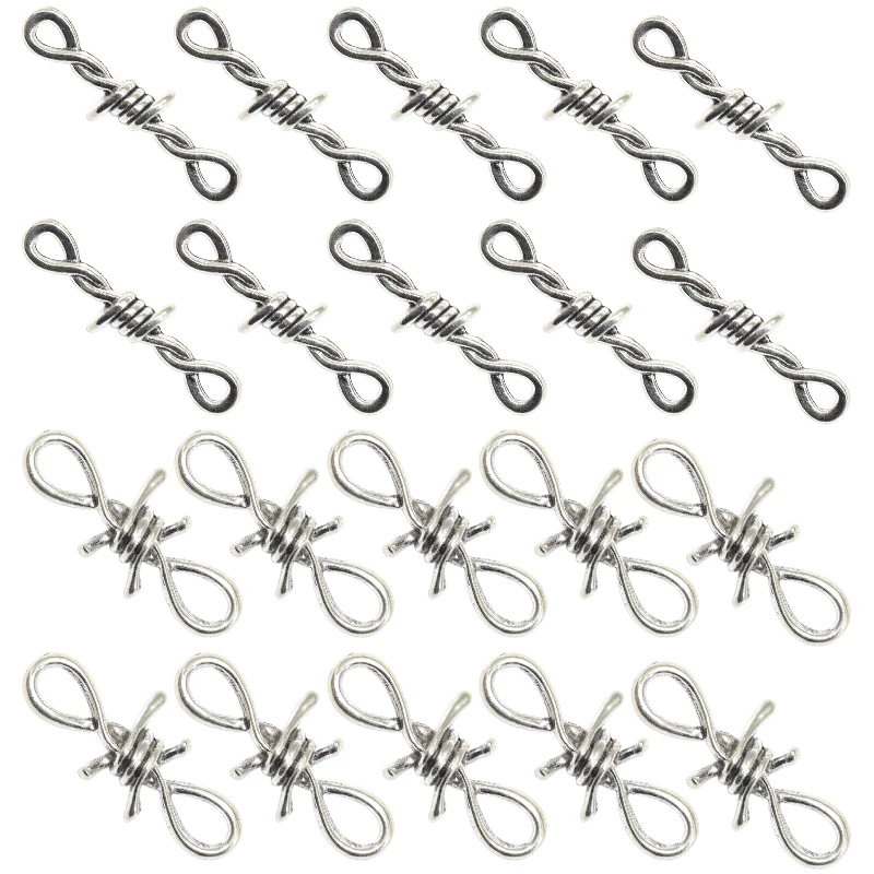 

Wholesale Antique Silver Plated Thorns Link Bramble Creative Charms Gothic Connector Pendants For DIY Jewelry Making Accessories