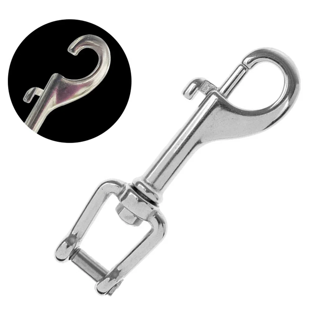 Marine 316 Stainless Steel Swivel Shackle Eye Bolt Snap Hook Scuba Diving Clip Swivel Snap Hook Metal Heavy Duty 3