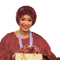 Shiny African Headtie Turban Cap Muslim Hijab Bonnet Women Auto Gele Head Wrap Bonnet Headscarf Nigeria Wedding Party Headgear
