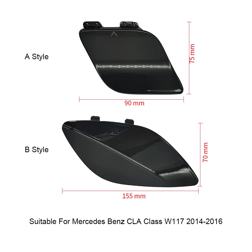 Copertura Gancio Traino Anteriore Per Mercedes-Benz CLA W117 C117 2016-2020 - Nero Cosmos