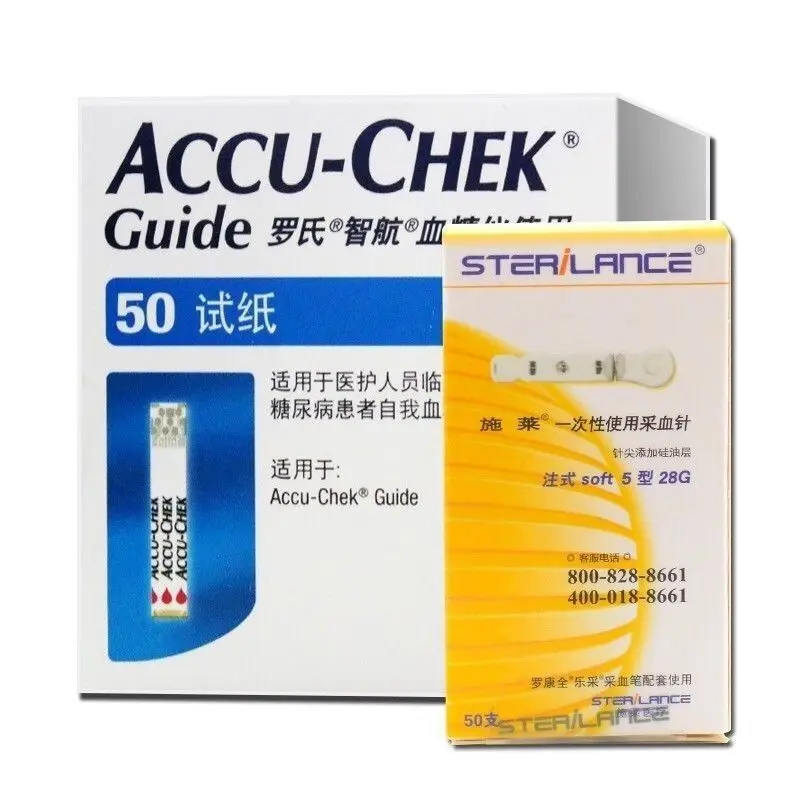Blood Glucose Meter Accu Chek Cuide Blood Glucose Meter Diabetic Test 25/50/100 Pcs Blood Glucose Test Strips(exp:.2)