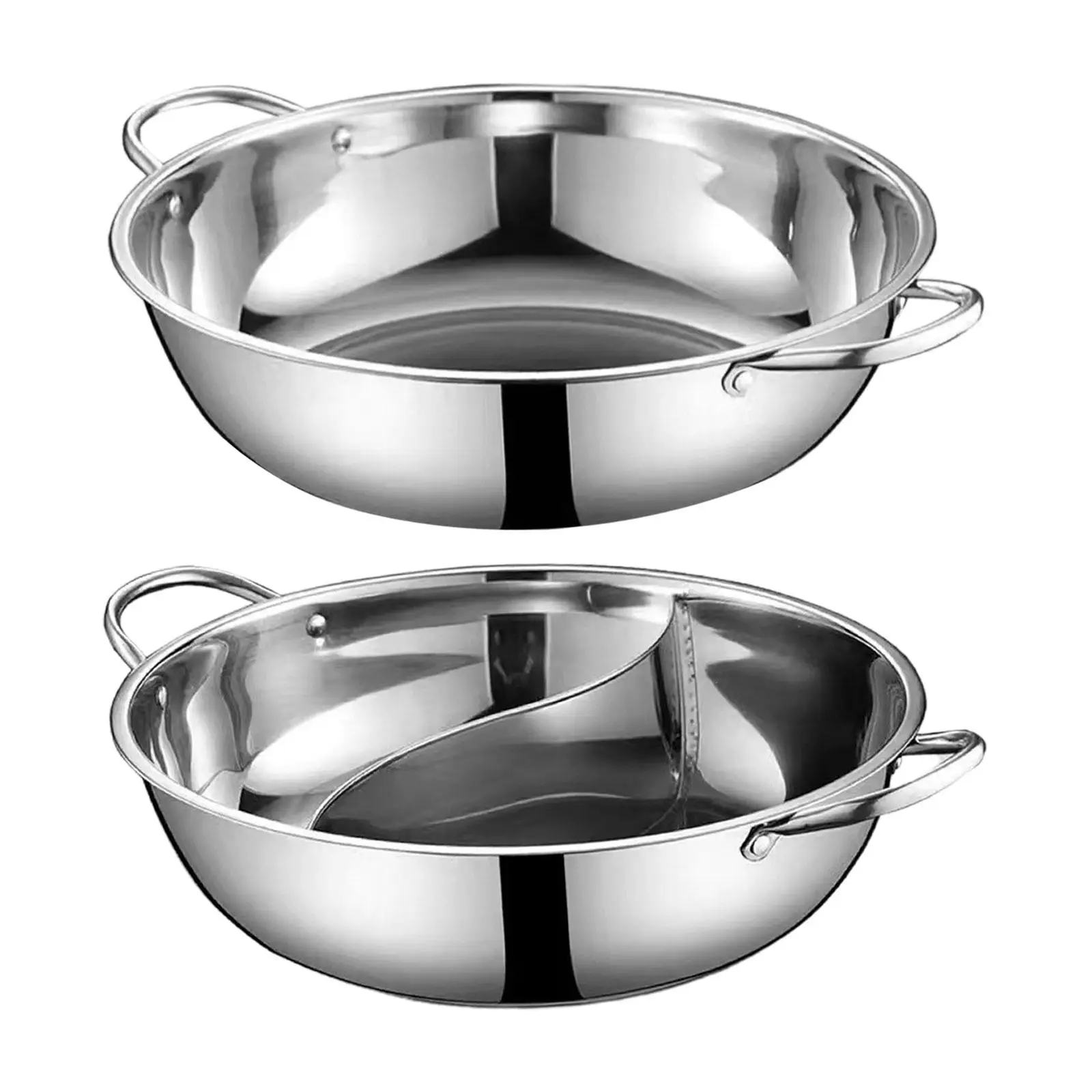 Stainless Steel Hot Pot for Induction Cooker Shabu Shabu Pot Stockpot for Home Barbecue Festivals Family Gathering Restaurant