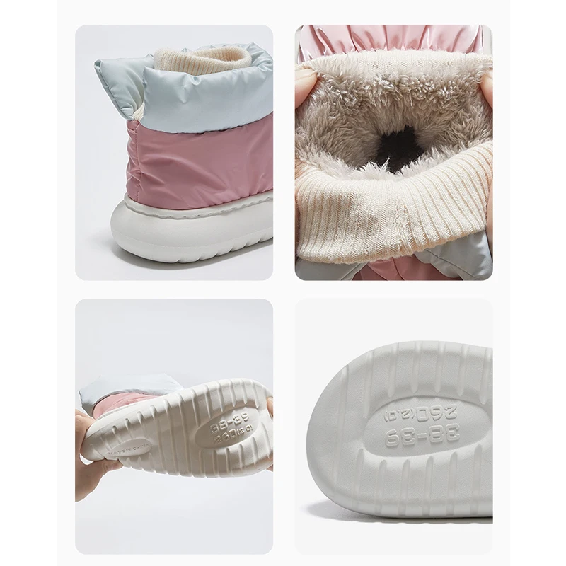 Winter Warm Women's Shoes Female Snow Boots Simple Design Mixed Color Keep Warm Down Comfortable Outdoor Woman Ankle Boot