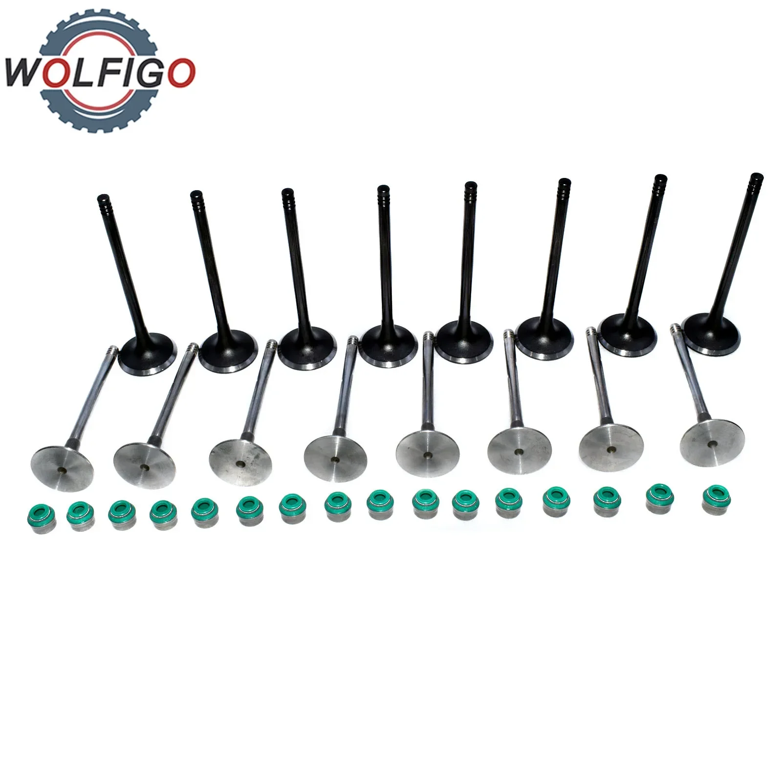 WOLFIGO 8 Intake & 8 Exhaust Valve for Chevrolet Optra Daewoo Leganza Suzuki Forenza Reno Isuzu Amigo Rodeo 90412277 90410813