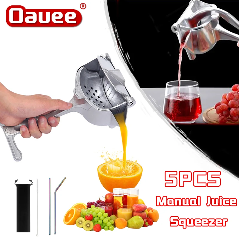 5 Set Portable Manual Fruit Juicer Squeezer Aluminum Alloy Citrus Raw