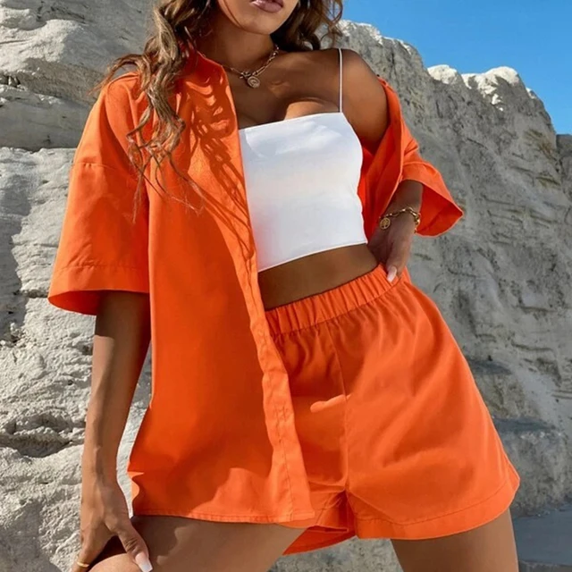 Summer Casual Print Two Piece Set Women Fashion Short Sleeve Shirt Mini  Shorts Suit Female 2022 Lady Loose Sportswear Outfits - Short Sets -  AliExpress