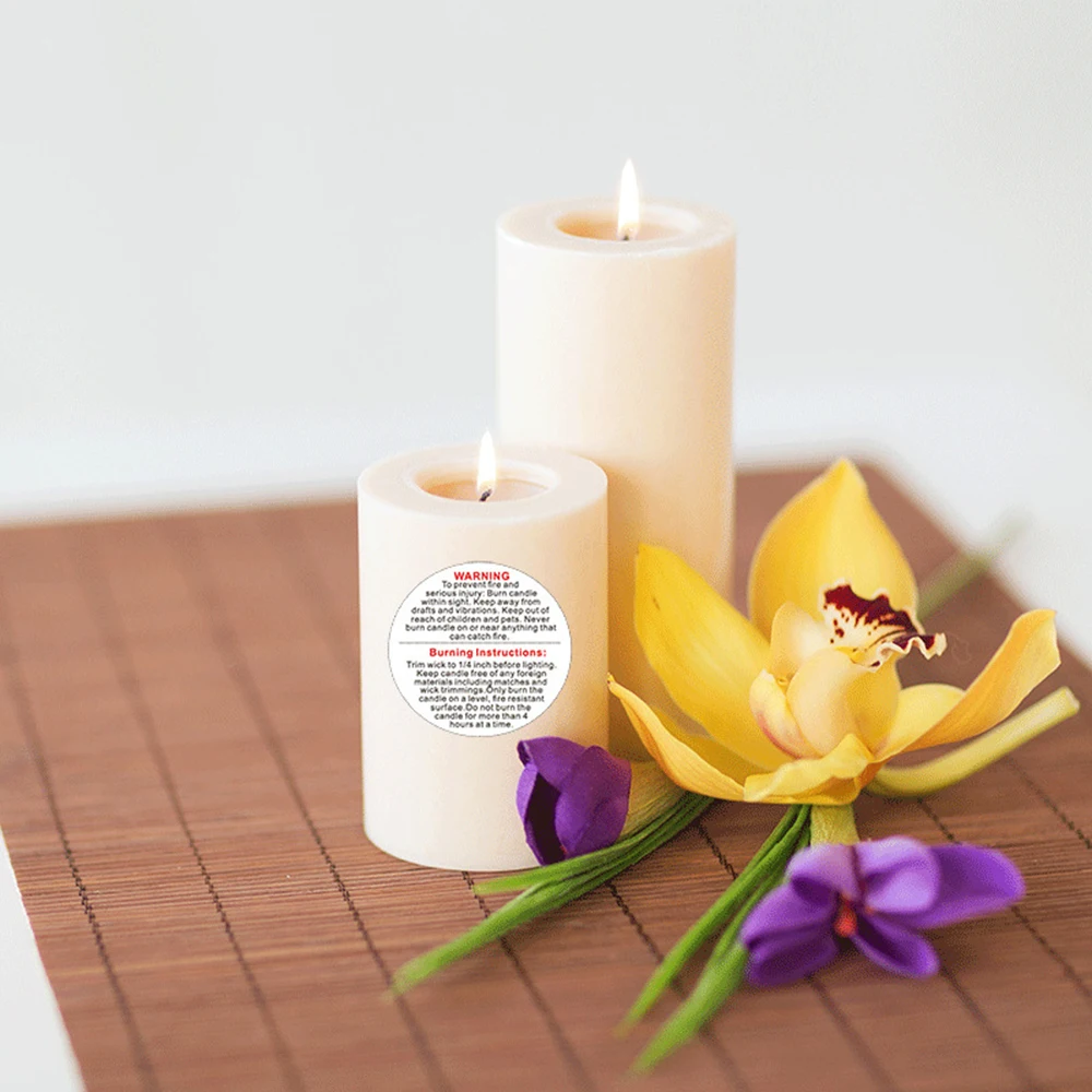 500pcs/roll 1.5inch Candle Jar Container Label Wax Melting Safety Stickers Decal For Candle Jars Round Warning Label Sticker