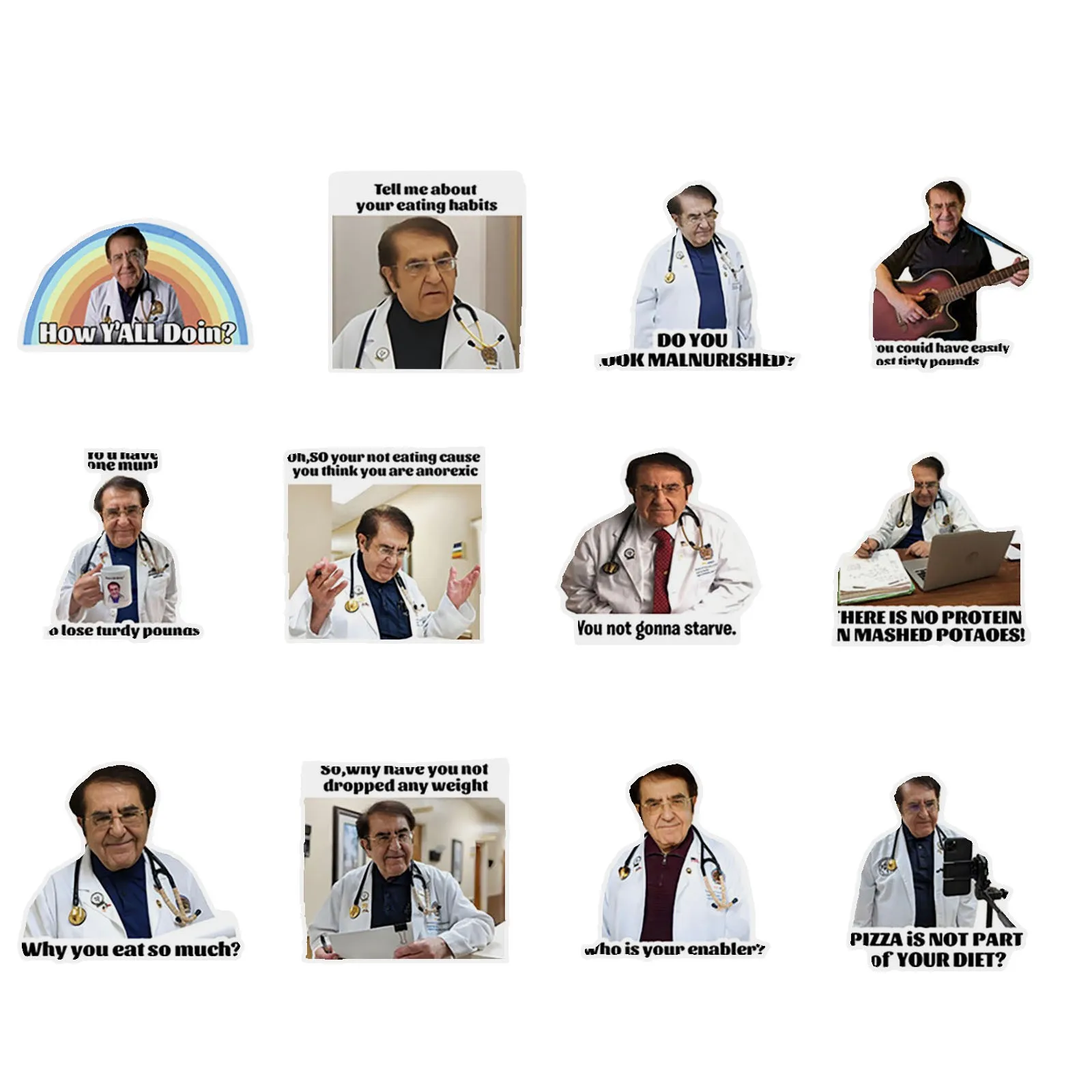 Magnetic Fridge Magnets Magnetic Fridge Stickers Refrigerator Decor 12Pcs Dr Now Magnets Funny Dr. Nowzaradan Kitchen Strong Fridge Magnets Cute Magnetic Accessories For Refrigerator