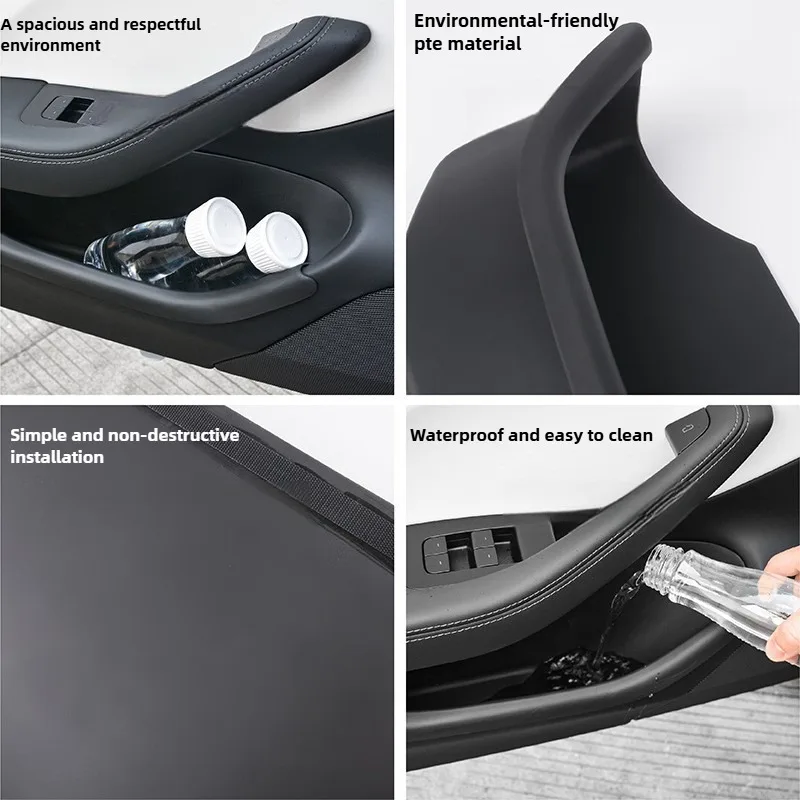 4Pcs for Tesla Model Y YL Juniper 2025 2026 Launch Door Side Storage Box Full-Cover Front & Rear Interior Organizer Accessories