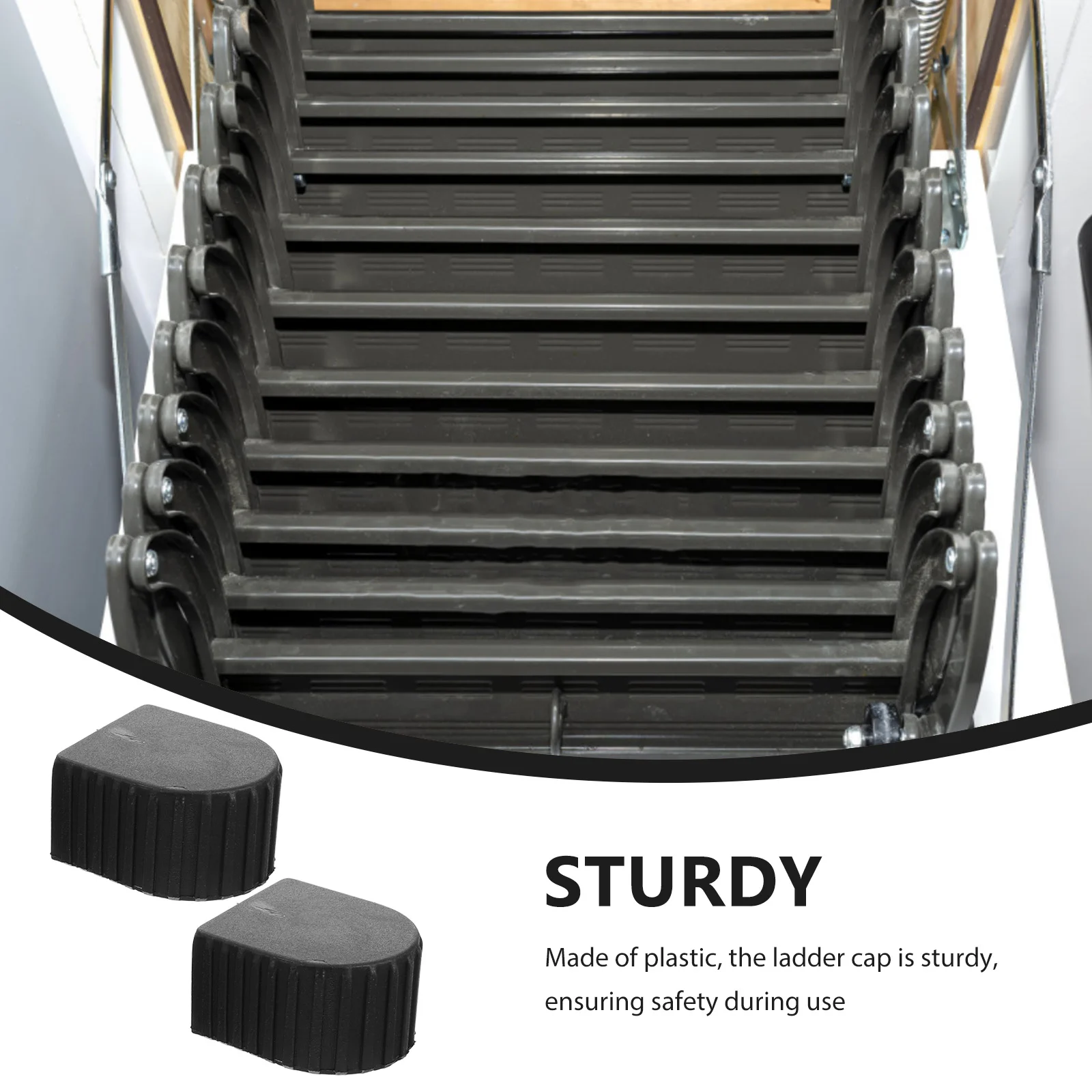 2 Pcs Telescopic Ladder Top Cover Aluminum Alloy Thickened Safety Plastic Caps Extension Home Gardening Protector End Cover