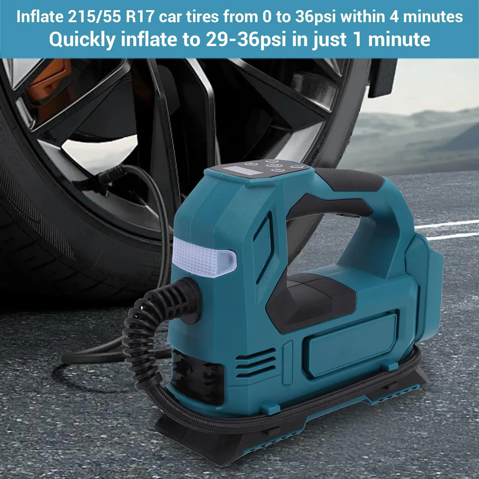 For Makita 18V Battery Portable Cordless Tire Inflator Electric Air Pump Handhel