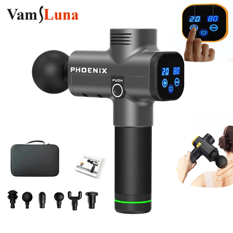

Феникс А2 массажный пистолет Athlete vibriting Deep Tissue Strike четырехскоростной Регулируемый тихий портативный Электрический спортивный массажер