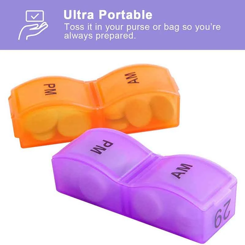 월별 주간 알약 정리함 박스, 매일 AM PM, 31 일 32 개 구획, 비타민 의약품 알림