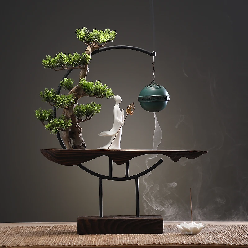 

Zen Incense Burners Ecoflow Lotus Backflow Agarwood Diffuser Ecoflow Candle Holder Cascata Water Fountain Decor LSL5XP