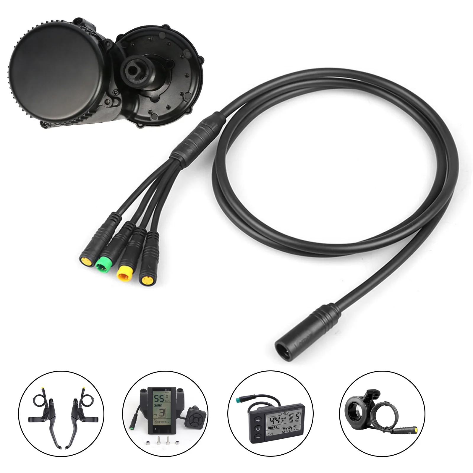 

Waterproof E-bike Cable Harness for BBS BBS01 BBS02b BBSHD Mid Motor Display Brake Lever Thumb Throttle Connector