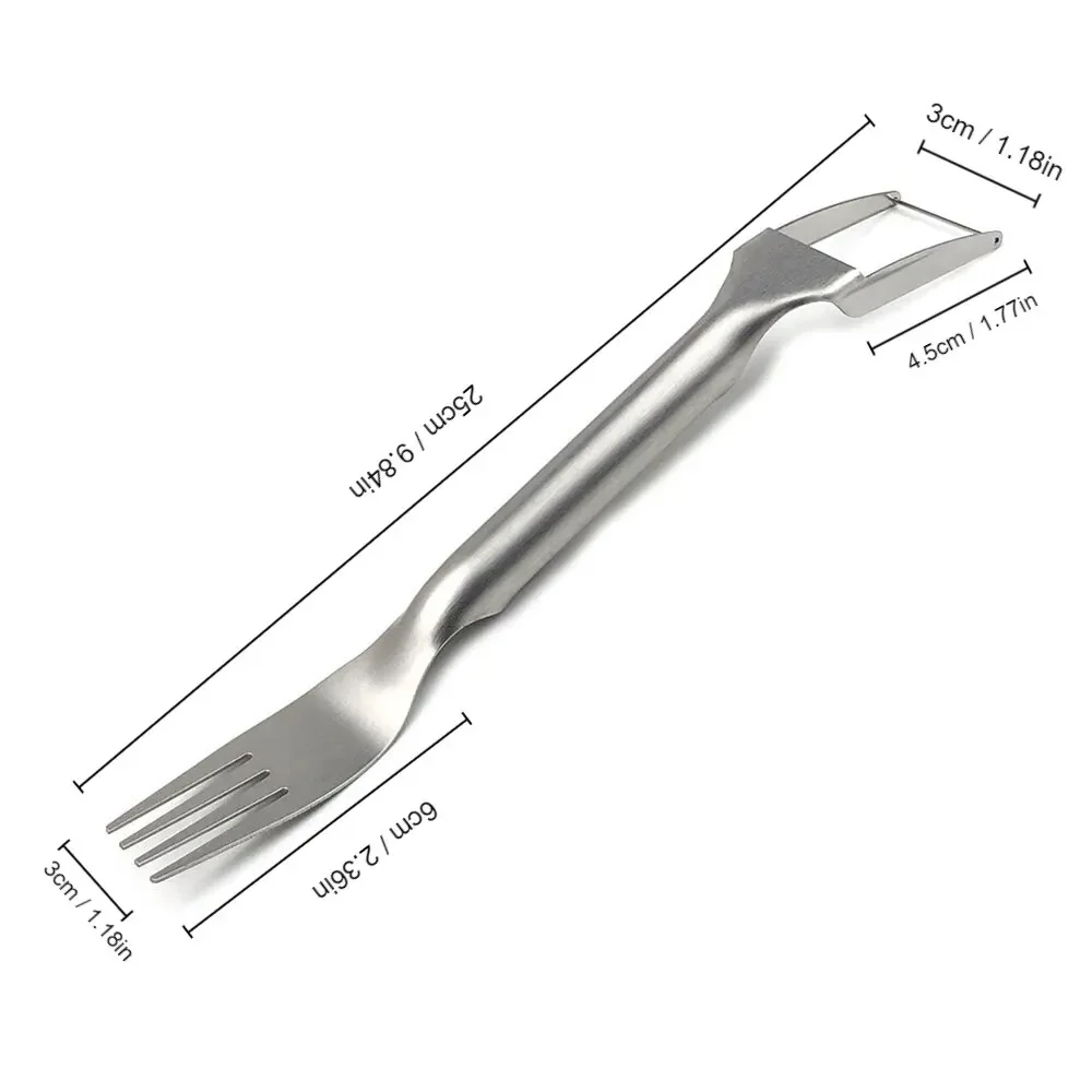 Watermelon Slicer 2In1 Portable Fork Cutter Knife Stainless Steel Kitchen Fruit Cutting
