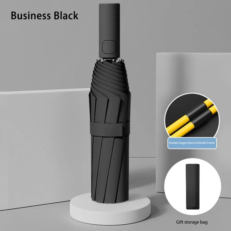 Автоматична парасолька з цільною кісткою, суцільний колір, автоматична парасолька, що складається, великого розміру, зовнішня парасолька, захист від ультрафіолету Новинка