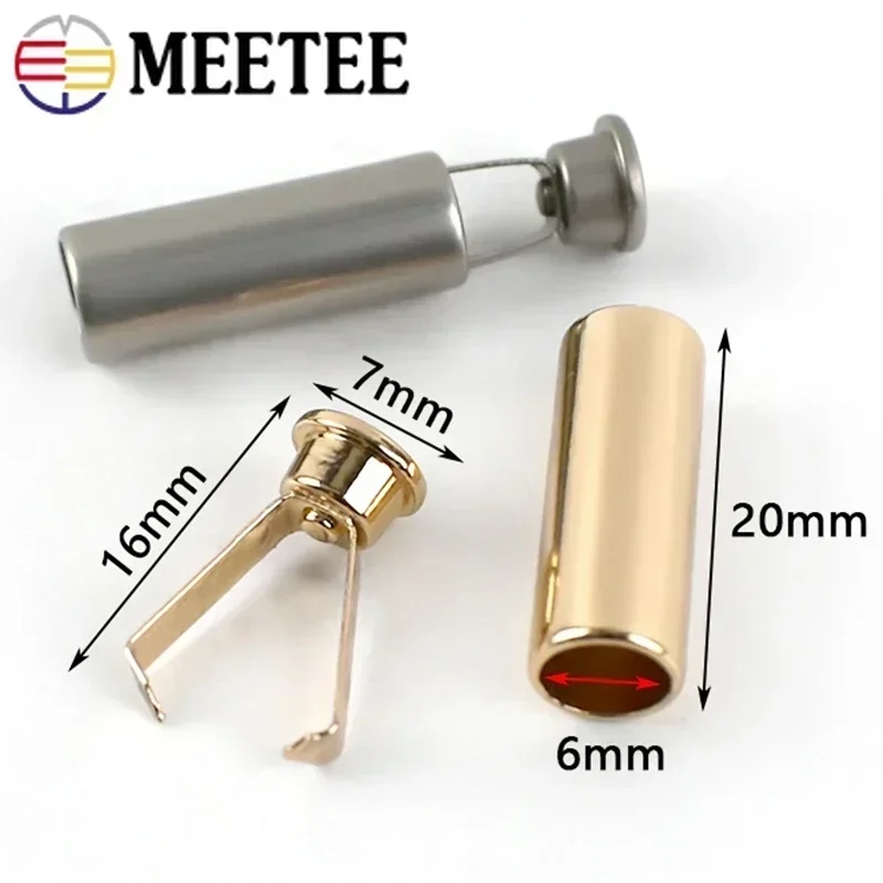 50pcs Meetee Metal Rope Ends Stopper Button Cord End Lock Cap Hanging Bell Buckle DIY Bag Shoes Garment Lanyard Accessories