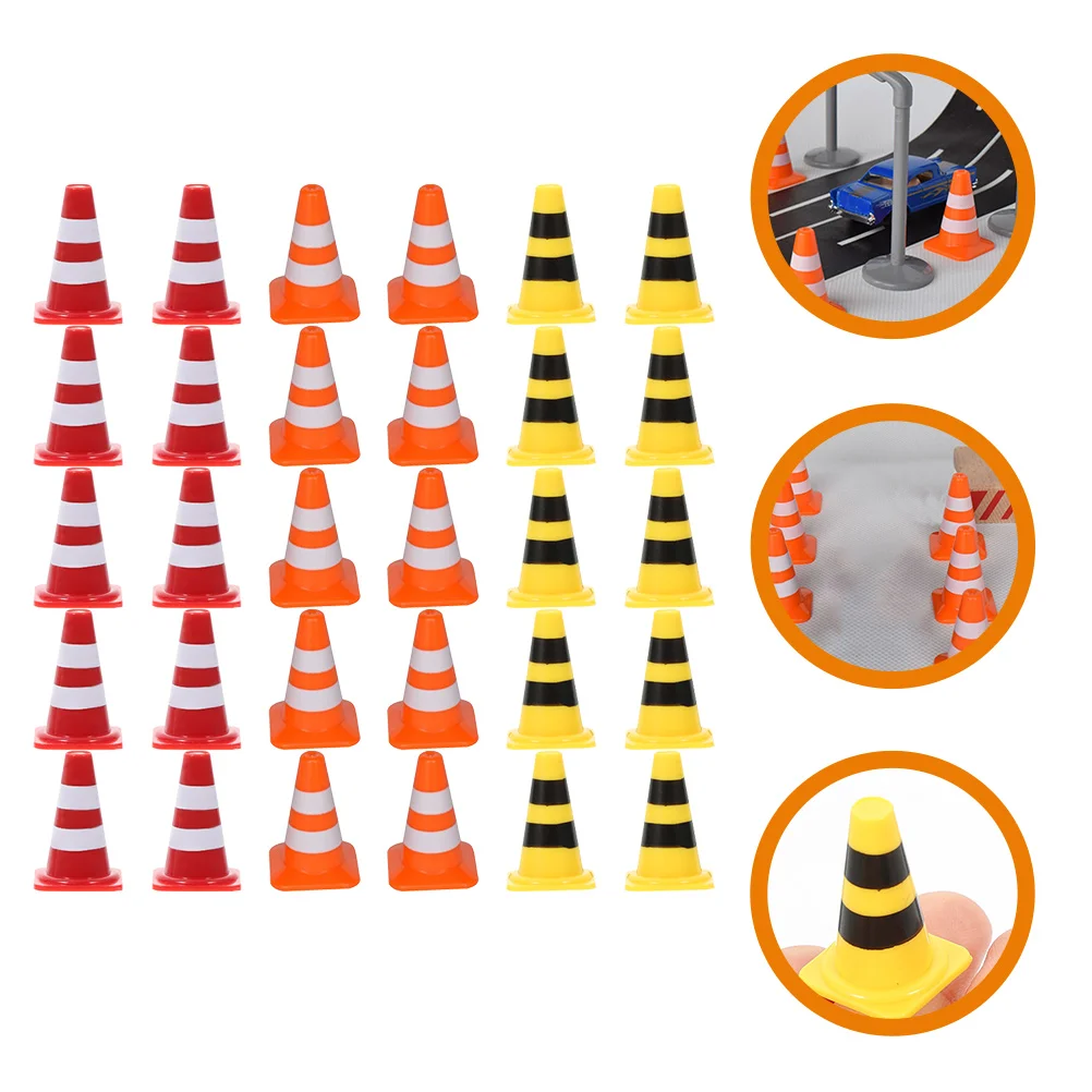 

Traffic Cones Toy Mini Road Cone Safety Signs Miniature Roadblocks Toys Parking Sign Light Kids Signal Field Plastic Marker