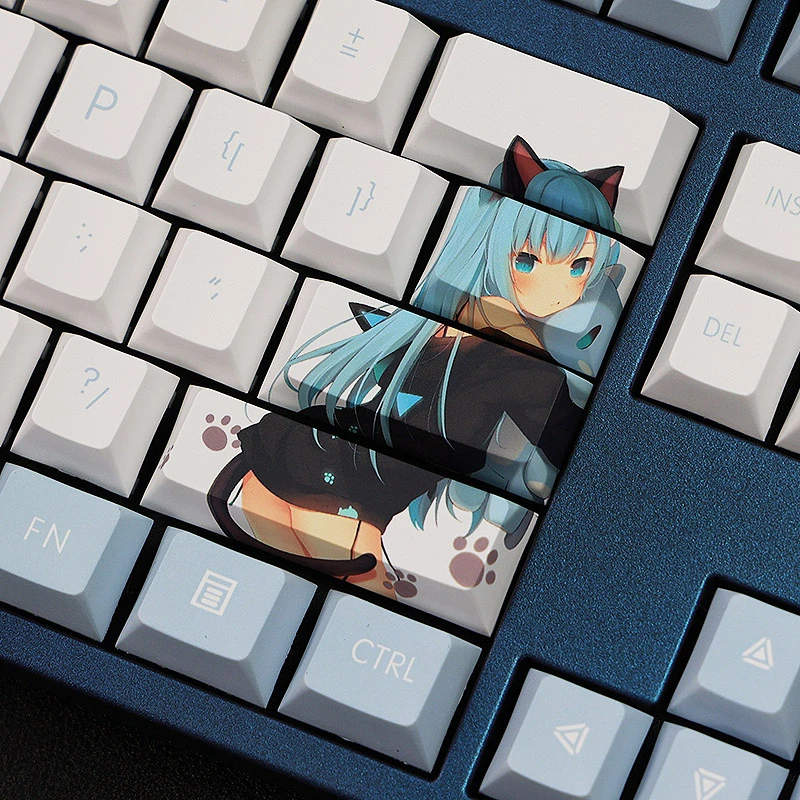 日本のアニメにインスパイアされたキーキャップ 素敵なキーボードのキー チェリープロファイル 108キー Pbt Aliexpress
