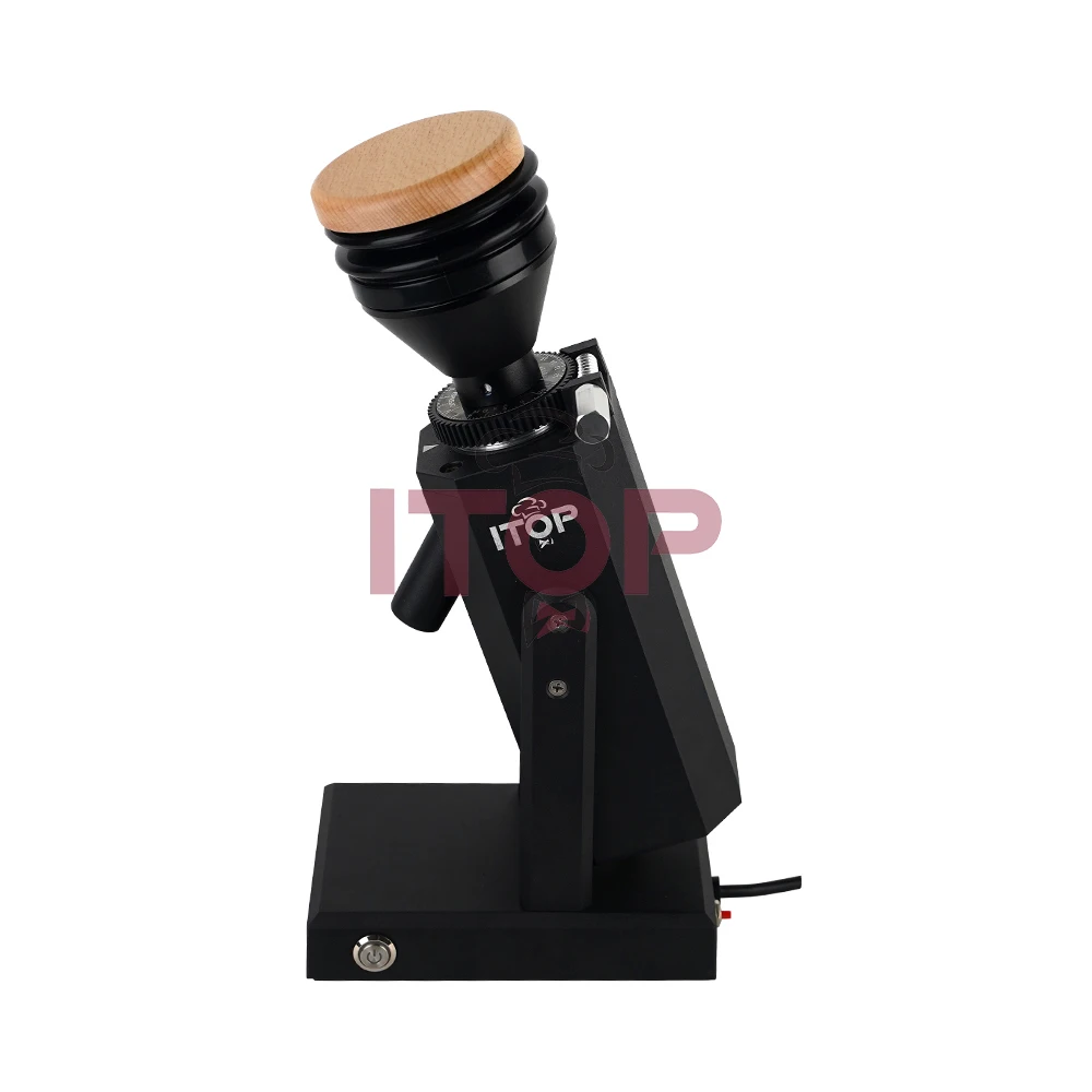 ITOP40S Coffee Grinder New Look Upgraded Stepless Adjustment 40mm Titanium Burr Metal Bean Hopper 75g Wooden Lid Samll & Cool 3