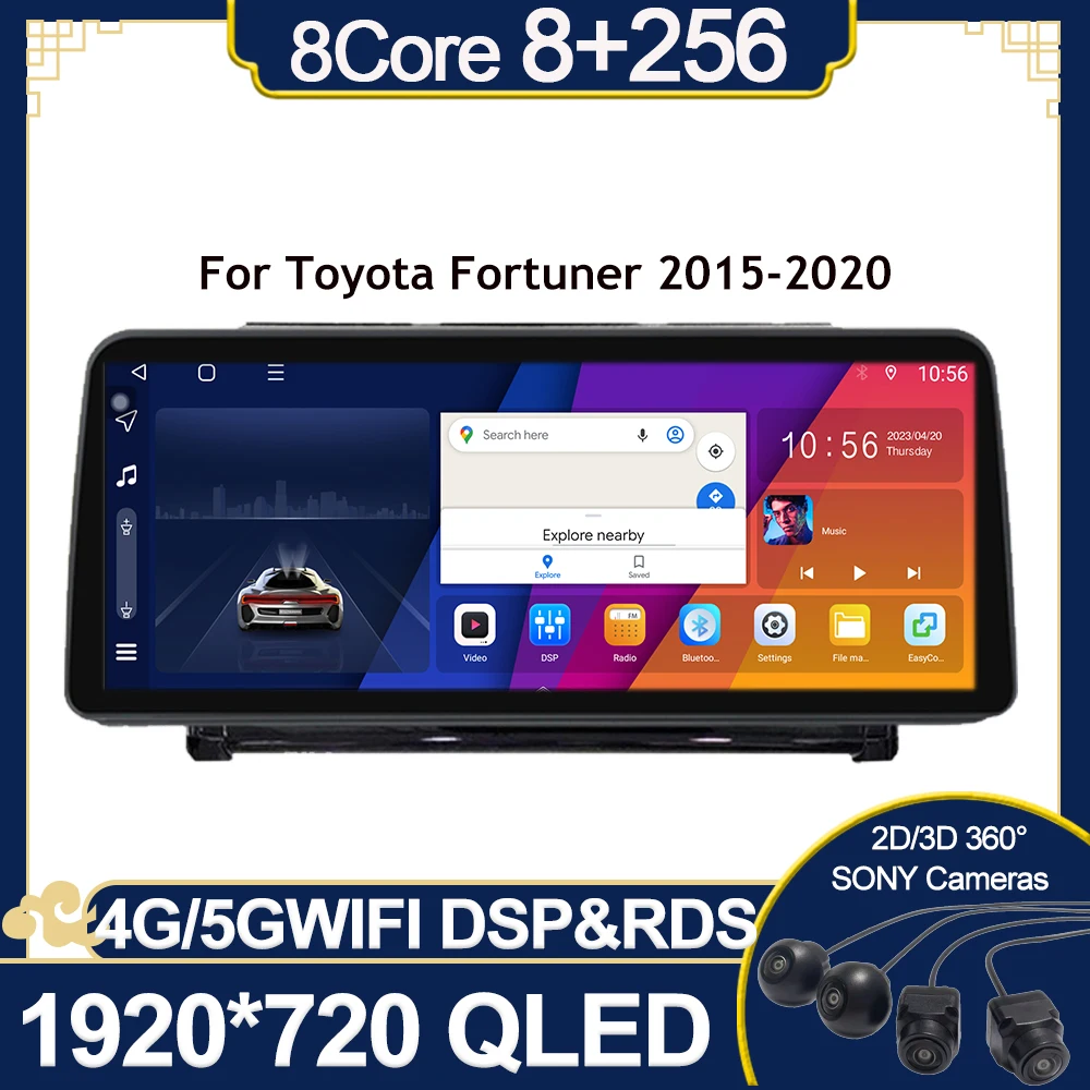 

Android 12 QLED для Toyota Fortuner 2 2015 - 2020 головное устройство автомобильное радио 2 Din мультимедийный видеоплеер GPS 2 Din Carplay стерео