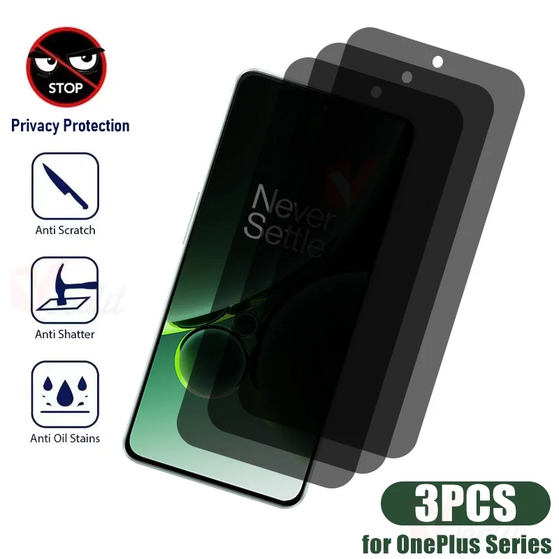 

1-3Pcs Anti-spy Privacy Glass For OnePlus Ace 2V Pro 10T 10R 9RT 9R 8T 7T Screen Protector Oneplus Nord 3 2T CE 3 2 Lite Glass