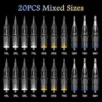20PCS Original Mixed Cartridge Tattoo Needle Disposable Sterilized Safety Tattoo Needle for Cartridge Machines Grips 1