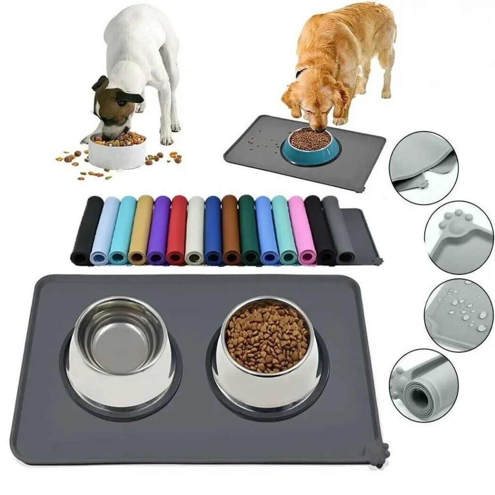 Portable Pet Bowl Mat Silicone Waterproof Dog Feeding Mat Pet Feeding  Supplies - AliExpress