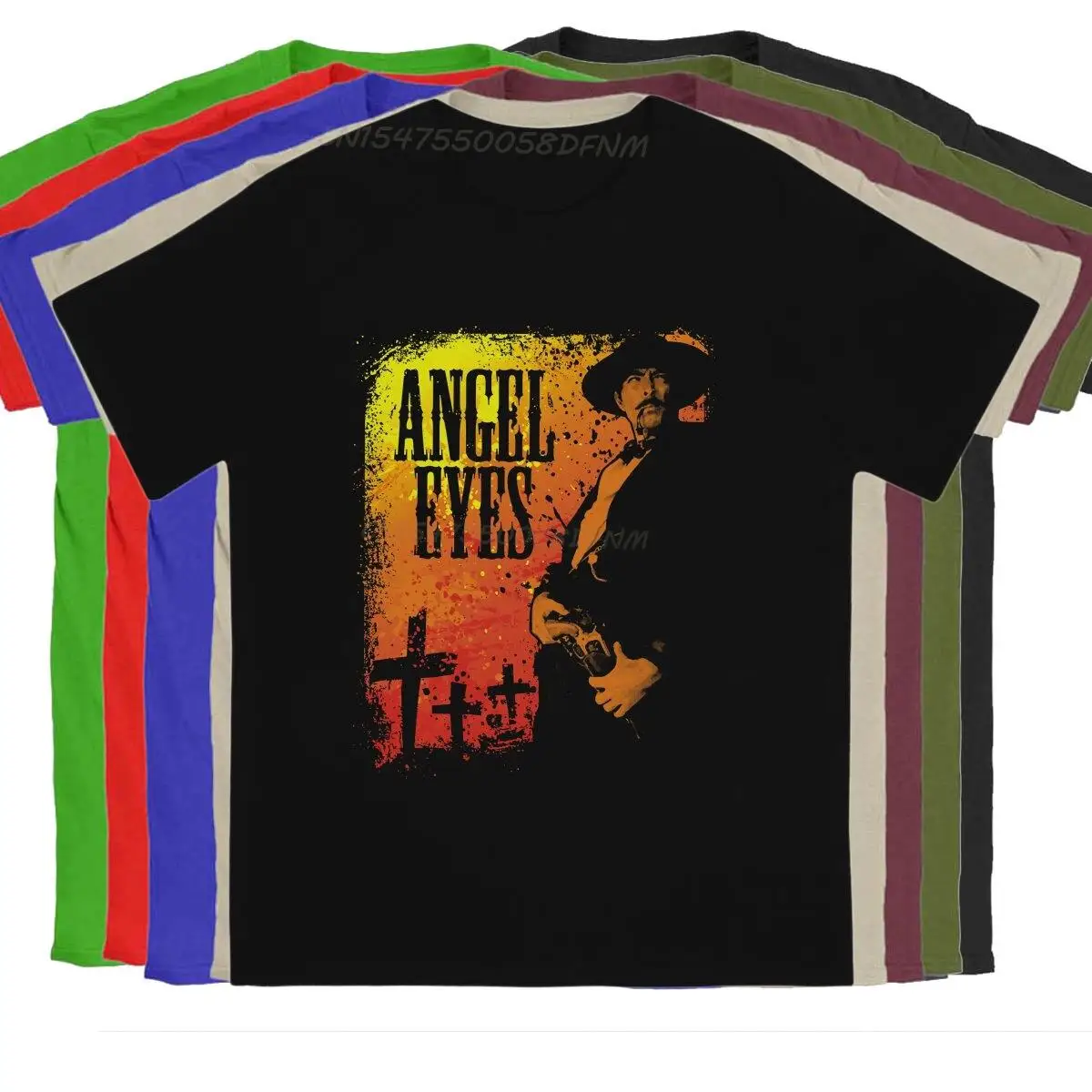 

Men's T-Shirt Angel Eyes Classic Vintage Pure Cotton Tee Shirt Men T Shirts The Good The Bad and The Ugly Film T-shirts