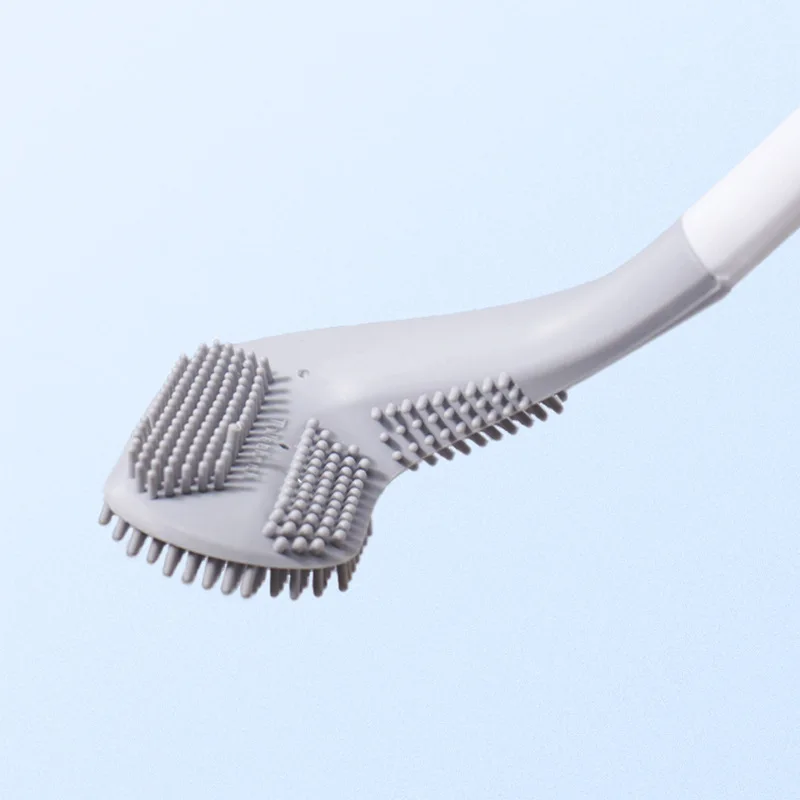 Golf Silicone Toilet Brush With Holder Set Long Handled Toilet Cleaning Brush Black Bathroom Accessories