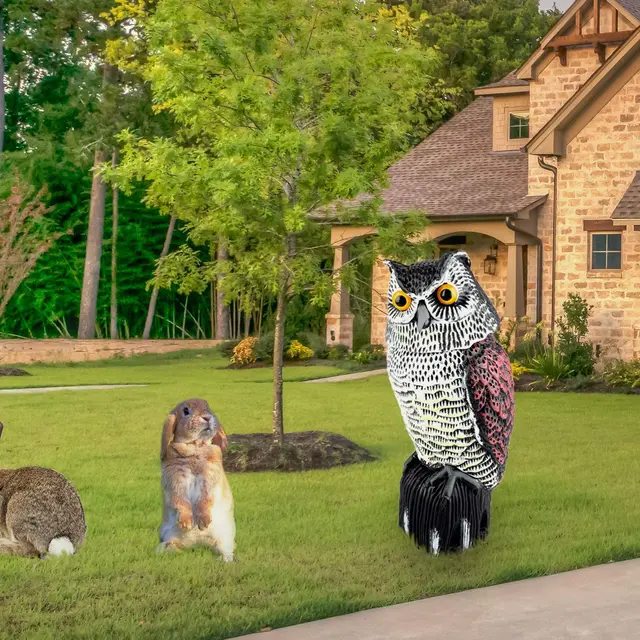2021 Realisztikus Madara Scarer Forgó Fej Hang Bagoly Prowler Decoy Védelem Reszerelő Környezeti Karályság Kerti Udvar Mozgatása - Image 6