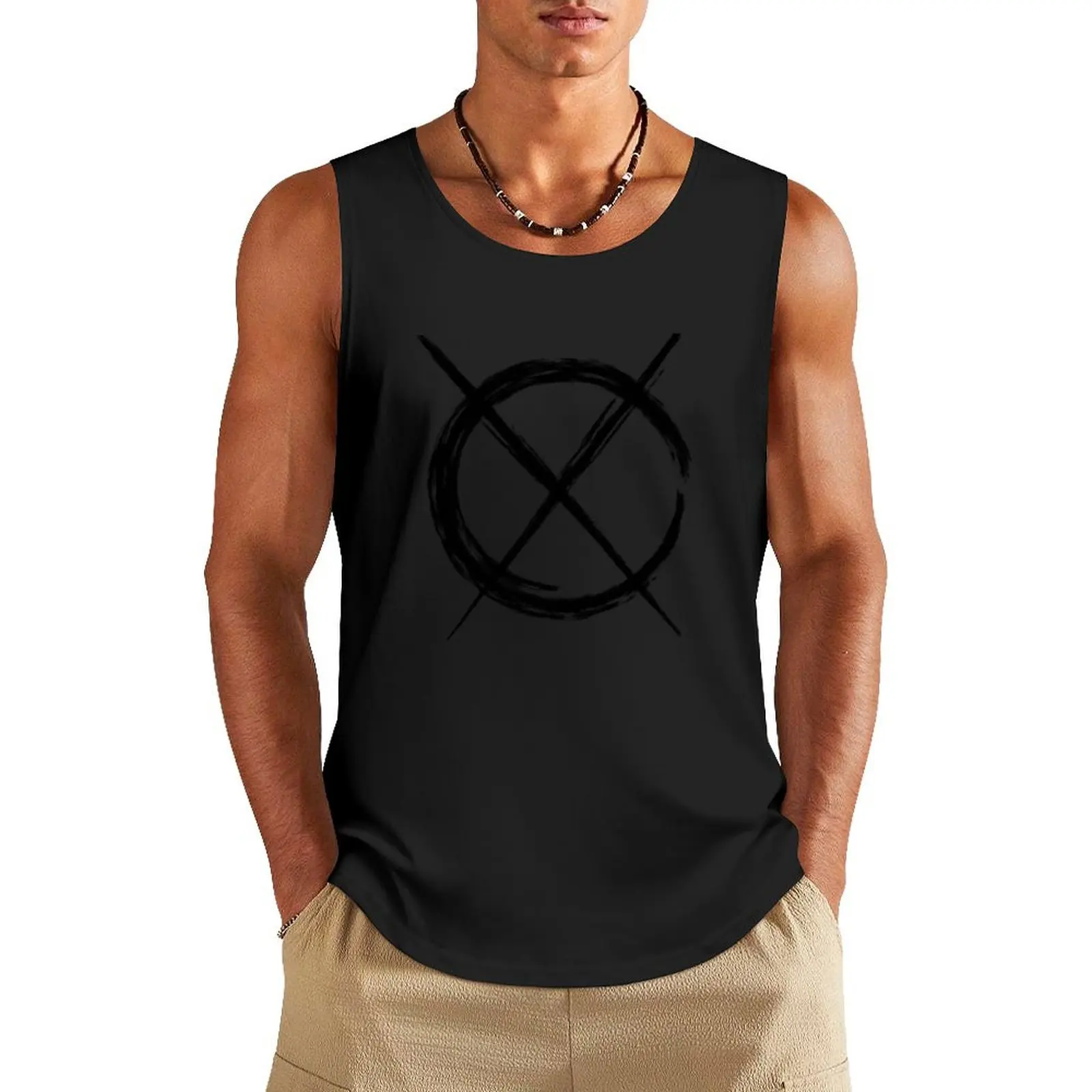 

Art Cross (in black) Tank Top anime gym cool things Men's sleeveless