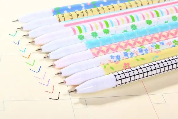 10 Stück/Set Bunte 0,38 mm Gel-Stift Blume Tier Sternenstern Süße Flora Farbige Gel-Stift niedliche Stifte für Schule Stationär – Detail 9