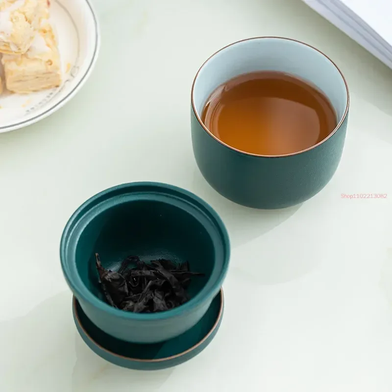 Travel Kung Fu Tea Set Gaiwan Outdoor Car Quick Cup One Pot One Cups Mini Carrying Bag Filter Tea Cup Drinkware