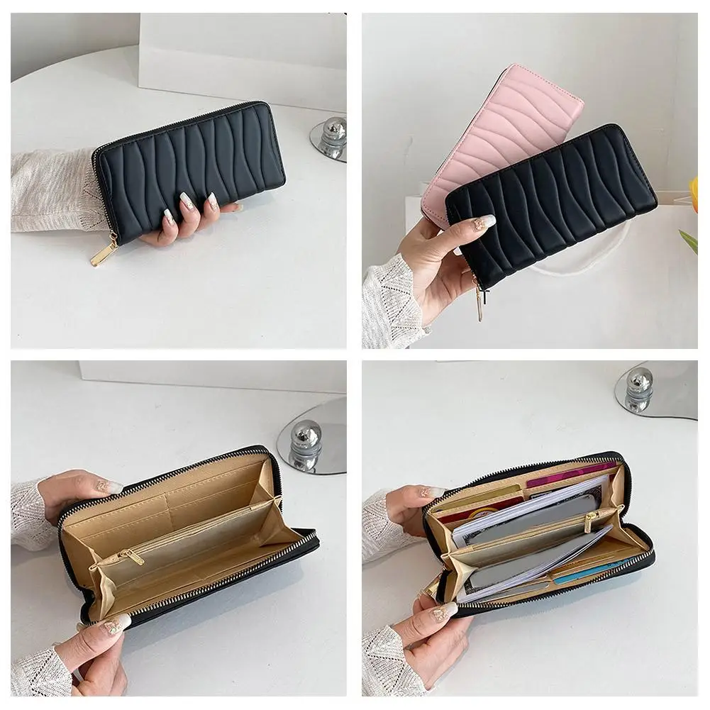 Credit Card Holder Women Wallet Card Wallet New Solid Color Long Wallet Women Purses Fashion Coin Wallets Quality Female High Clutch Purse PU Money Bag Card Holder