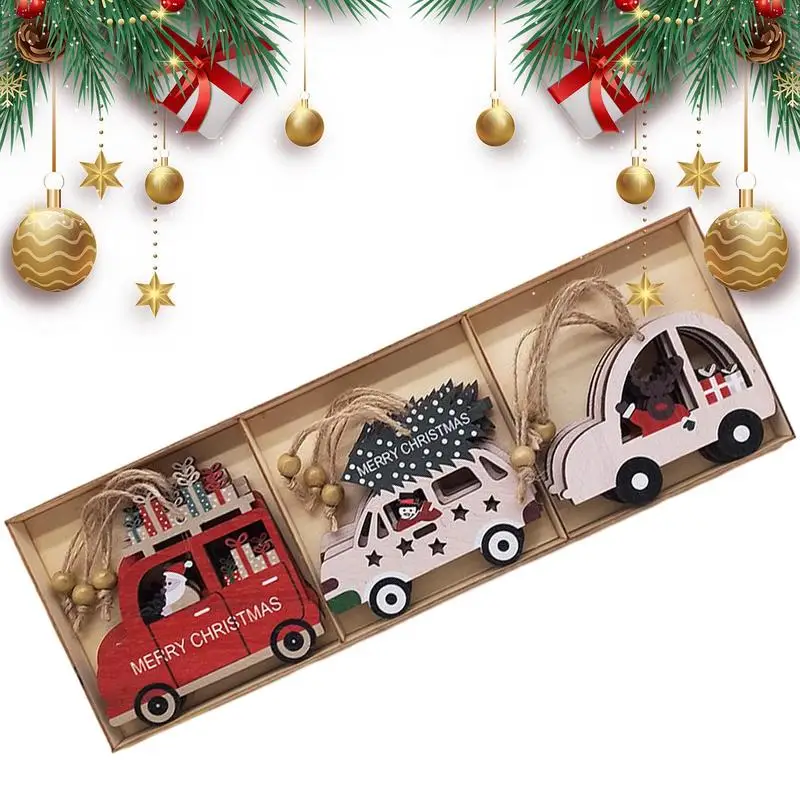 

9 шт., деревянные украшения для ёлки