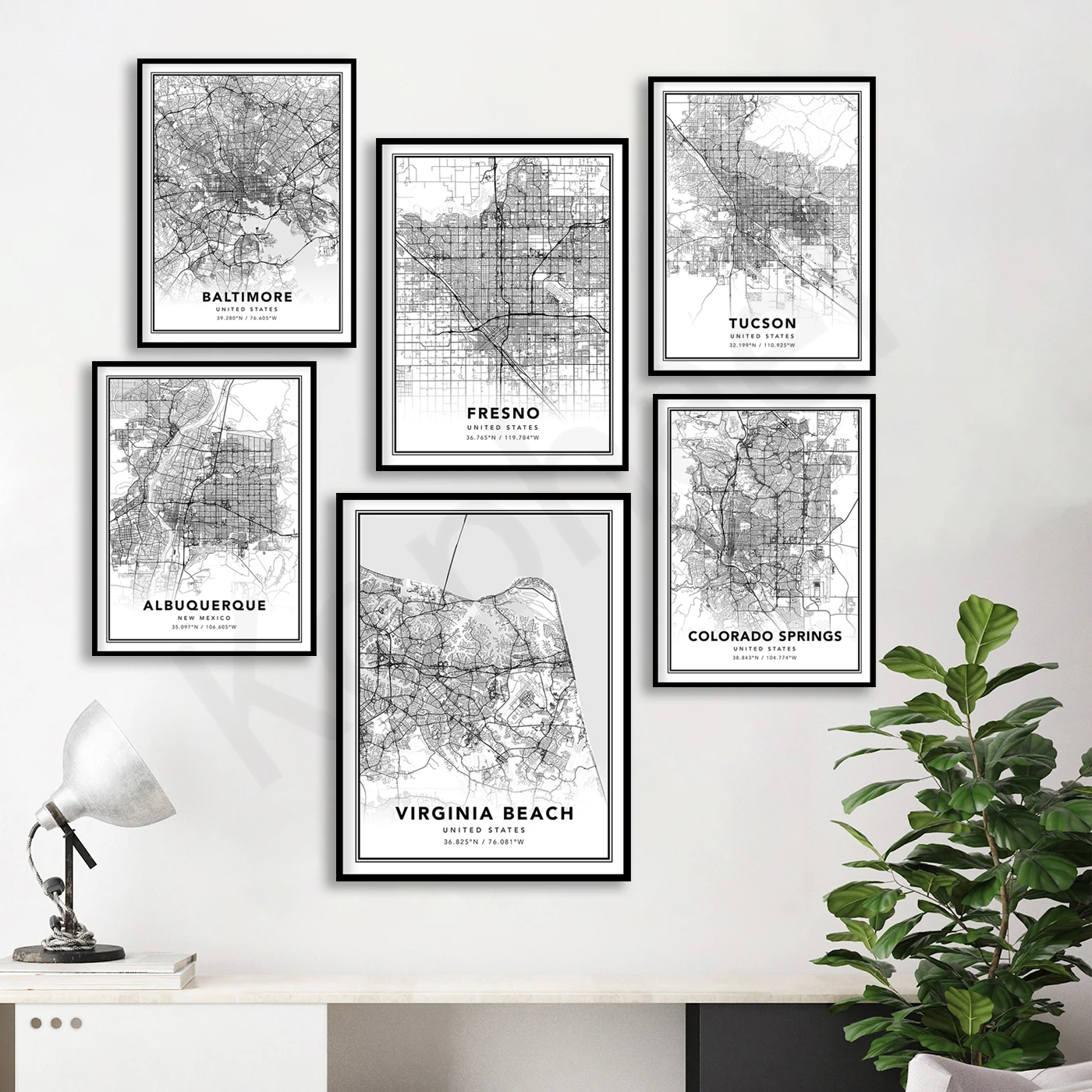 Virginia Baltimore Tucson Tucson Tucson Colorado Columbus Jacksonville Fort Worth Tampa Tulsa Seattle. Poster Della Mappa Della Città