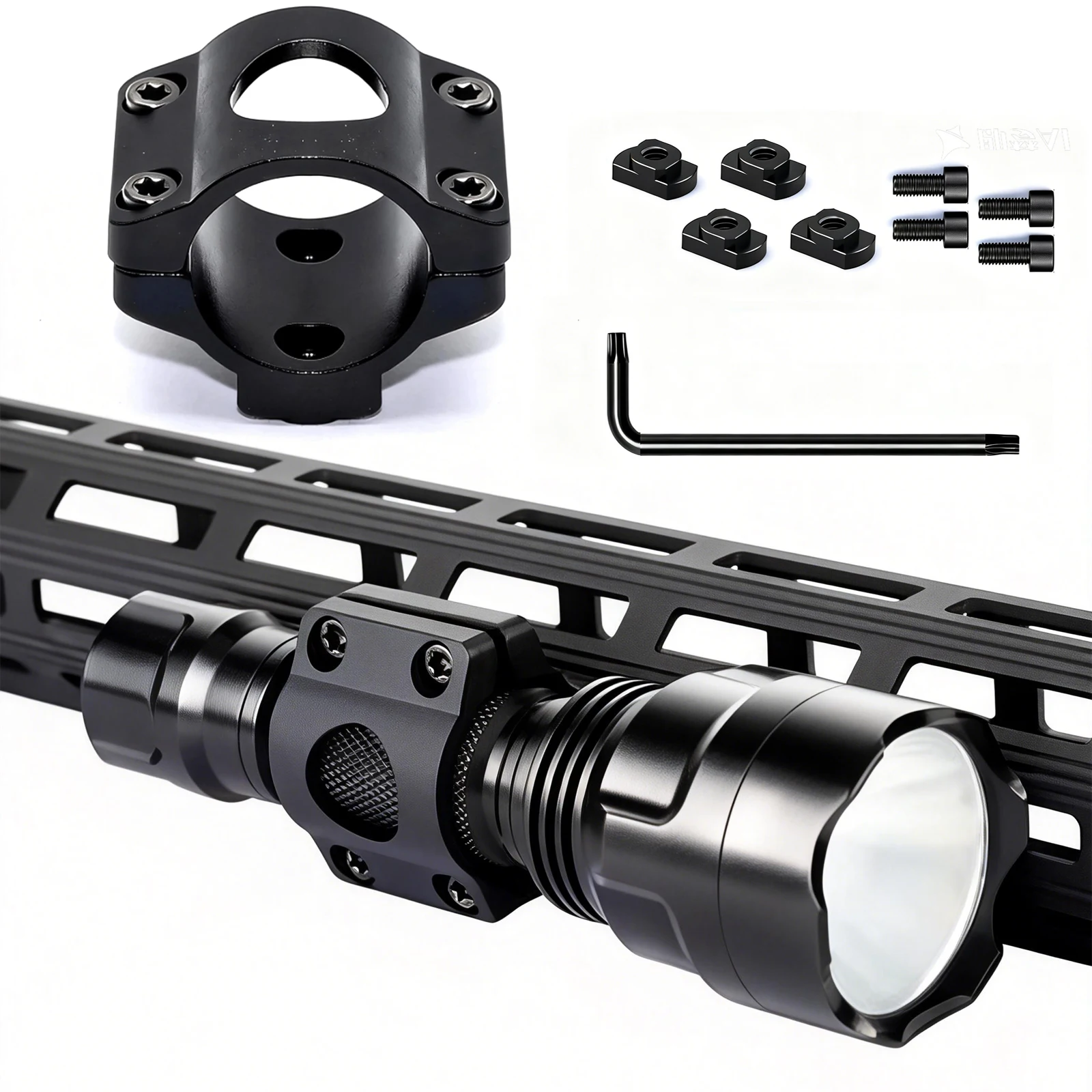 Scope Optics Flashlight Laser Mount 25.4mm 1 inch Clamping Holder For Hunting Mlok Rail Systems scope mount