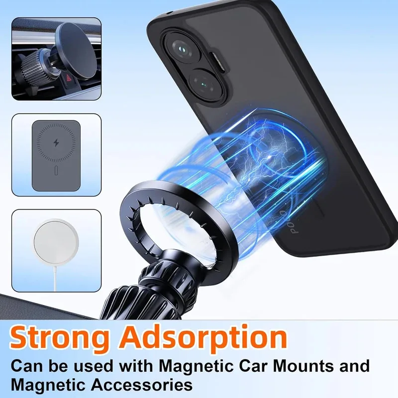 Premium Magnetic Wireless Charging Shockproof Matte Back Cover Case