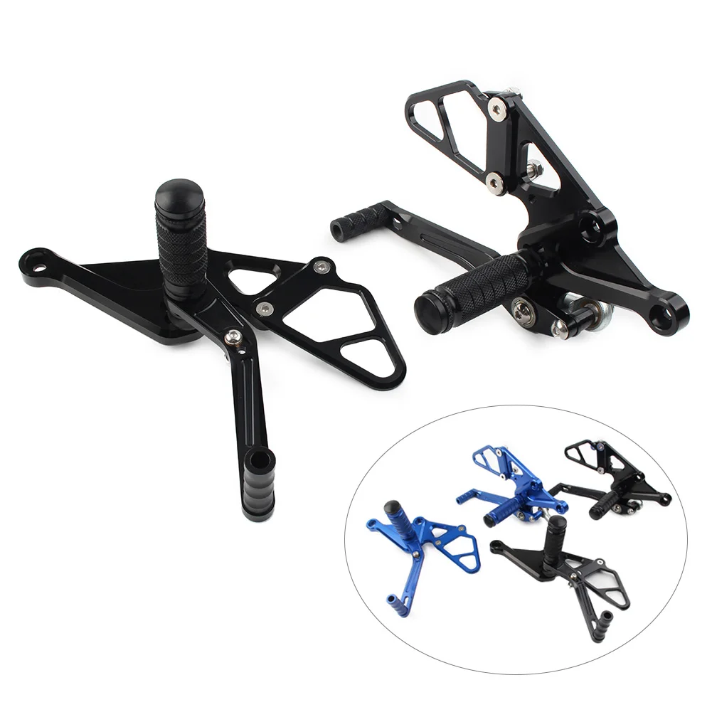 

Motorcycle Adjustable Footrests Pegs Pedal Rearset Rear Set For Yamaha FZ-07 MT07 2013-2017 Aluminum Black/Blue