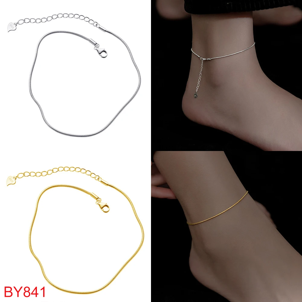 SOFTPIG Real 925 Sterling Silver Bead Zircon Star Round Chain Anklet For Fashion Women Party Fine Jewelry Classic Accessories