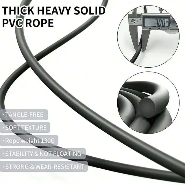 Adjustable Weighted Jump Rope for Adults, 3M Long Speed Rope with Detachable Weights & Aluminum Handle for Boxing Fitness 3