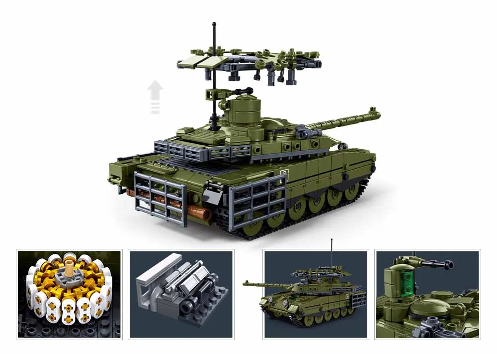 NEUE Sluban M3A3S Infanterie Gepanzertes Fahrzeug Abrams Tank Bausteine Klassische Militär Spiele Red Alert Modell WW2 Ziegel Spielzeug Geschenk – Detail 12
